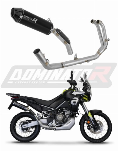 Aprilia Tuareg 660 2021 - 2022 Výfukový systém Svod Kompletní systém Tlumič Sportovní výfuk HP3 BLACK Dominator Exhaust System x