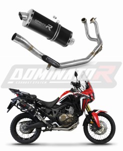 Honda CRF 1000L Africa Twin 2016 - 2019 Kompletní systém Svod Výfuk Tlumič P7 BLACK + dB killer medium