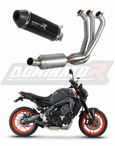 Yamaha MT 09 2021 - 2022 Kompletní výfukový systém EX Tlumič Sportovní výfuk Svod HP3 BLACK Low Level DOMINATOR EXHAUST SYSTEM x