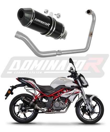 Benelli BN 125 2018 - 2023 Kompletní systém Svod výfuku tlumič HP3 Black Motocyklový tlumič Výfuk Sportovní výfuk Tlumič Výfukový systém Dominator x