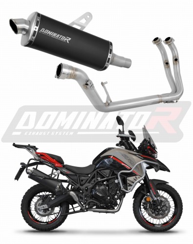 complete exhaust system with muffler DOMINATOR Full System P7 BLACK fits to Benelli TRK 702 / TRK 702X 2023  2024 5
