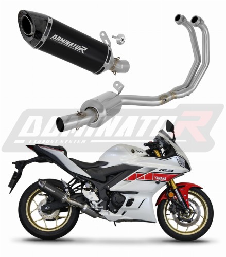 kompletní výfukový systém s tlumičem DOMINATOR Full System HP8 černý pasuje na motocykl Yamaha YZF R3 2019   2024 2