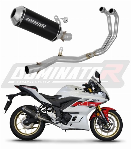 kompletní výfukový systém s tlumičem DOMINATOR Full System OV G2 černý pasuje na motocykl Yamaha YZF R3 2019   2024 2
