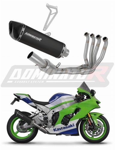 kompletní výfukový systém s tlumičem DOMINATOR Full System HP6 černý pasuje na motocykl Kawasaki ZX10R / RR 2021   2025