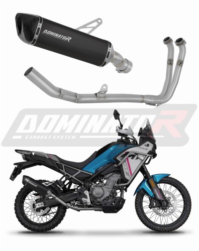 kompletní výfukový systém s tlumičem DOMINATOR Full System HP6 černý pasuje na motocykl CF MOTO 450 MT 2024