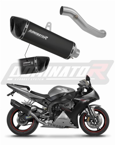výfuk tlumič výfuku DOMINATOR homologovaný HP6 černý pasuje na motocykl Yamaha YZF R1 1000 RN09 2002   2003