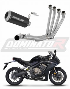 Honda CB 650 R 2019 - 2023 Full Exhaust System Collector Silencer GP BLACK + dB killer medium
