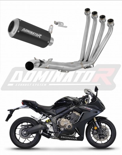 Honda CB 650R 2019 - 2023 Kompletní výfukový systém Tlumič Výfuk Sportovní výfuk Koncovka výfuku Koncovka Svod Sběrač Výfuk Tlumič GP BLACK DOMINATOR 