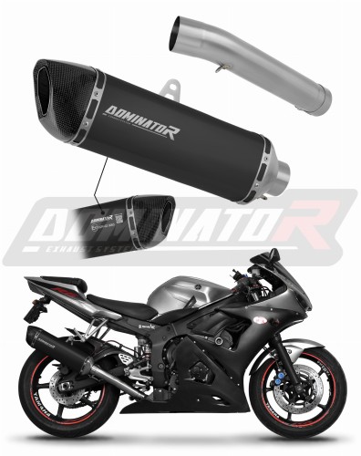 výfuk tlumič výfuku DOMINATOR homologovaný HP6 černý pasuje na motocykl Yamaha YZF R6 2003   2007 5