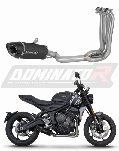 kompletní výfukový systém s tlumičem DOMINATOR Full System HP8 černý pasuje na motocykl Triumph Trident 660 2021   2024