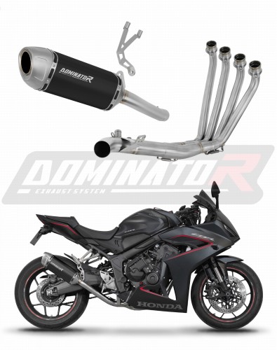 kompletní výfukový systém s tlumičem DOMINATOR Full System S6 černý pasuje na motocykl Honda CBR 650 R / E Clutch 2024   2025 6