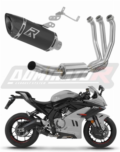 kompletní výfukový systém s tlumičem DOMINATOR Full System HP8 černý pasuje na motocykl CF MOTO 675 SR R 2024   2026