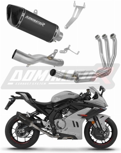 kompletní výfukový systém s tlumičem DOMINATOR Full System HP6 černý pasuje na motocykl CF MOTO 675 SR R 2024   2026