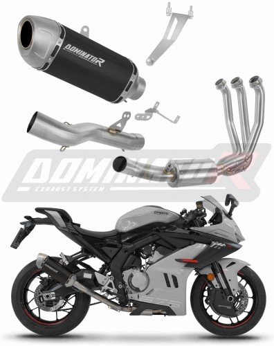 kompletní výfukový systém s tlumičem DOMINATOR Full System S6 černý pasuje na motocykl CF MOTO 675 SR R 2024   2026