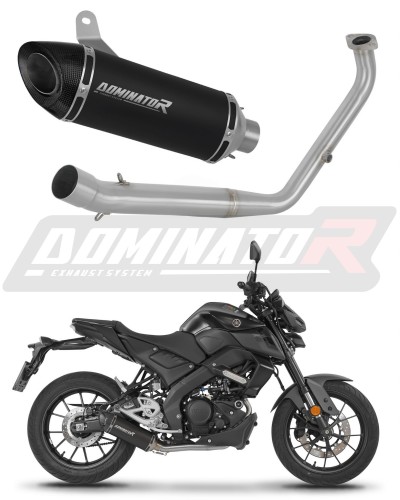 kompletní výfukový systém s tlumičem DOMINATOR Full System HP8 černý pasuje na motocykl Yamaha MT 125 2021   2024