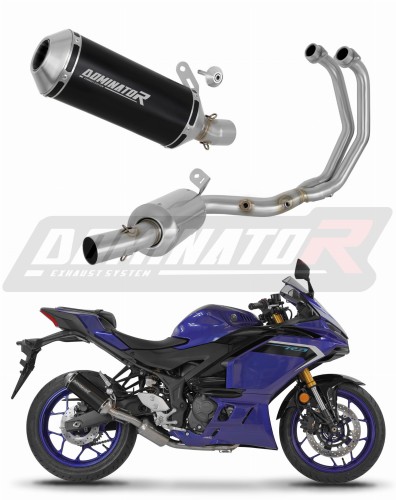 kompletní výfukový systém s tlumičem DOMINATOR Full System OV G2 černý pasuje na motocykl Yamaha YZF R3 2025   2026