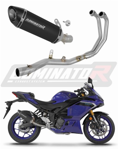 kompletní výfukový systém s tlumičem DOMINATOR Full System HP8 černý pasuje na motocykl Yamaha YZF R3 2025   2026