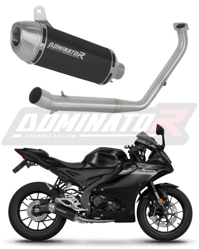 kompletní výfukový systém s tlumičem DOMINATOR Full System S3 černý pasuje na motocykl Yamaha YZF R125 2021   2024