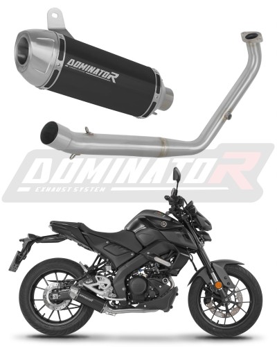 kompletní výfukový systém s tlumičem DOMINATOR Full System S3 černý pasuje na motocykl Yamaha MT 125 2021   2024