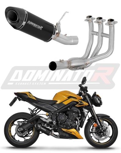 kompletny układ wydechowy z tłumikiem DOMINATOR Full System HP8 CZARNY pasujący do motocykla Triumph STREET TRIPLE 765 S / R / RS 2023 - 2024 4