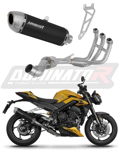 kompletní výfukový systém s tlumičem DOMINATOR Full System S6 černý pasuje na motocykl Triumph STREET TRIPLE 765 S / R / RS 2023   2024 5
