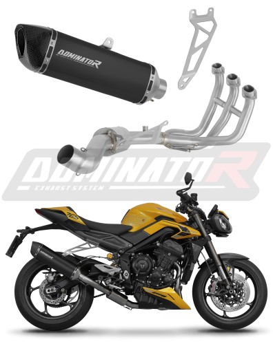 kompletní výfukový systém s tlumičem DOMINATOR Full System HP6 černý pasuje na motocykl Triumph Street Triple 765 RS 2024   2025 5