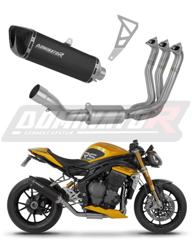 kompletní výfukový systém s tlumičem DOMINATOR Full System HP6 černý pasuje na motocykl Triumph Speed Triple 1200 RS / RR 2021   2024