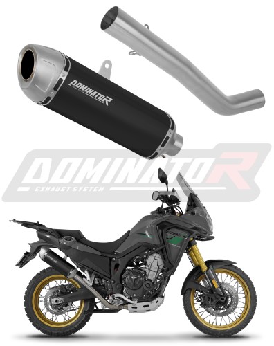 kompletny układ wydechowy z tłumikiem DOMINATOR Full System S6 CZARNY pasujący do motocykla Rieju Aventura 500 2023 - 2026